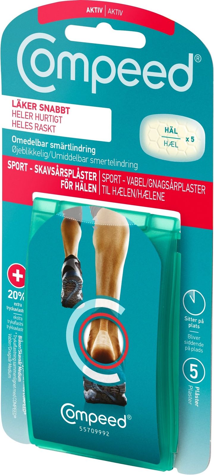 Compeed Compeed Sport Gnagsårplaster Hæl Compeed Compeed Compeed Sport Gnagsårplaster Hæl Compeed