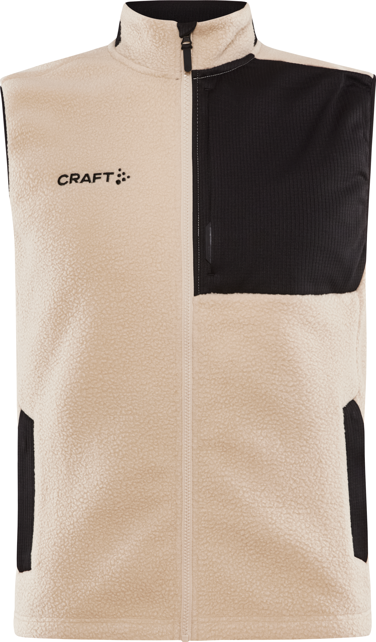 Craft Men's Adv Explore Pile Fleece Vest Ecru-Black L, Ecru-Black
