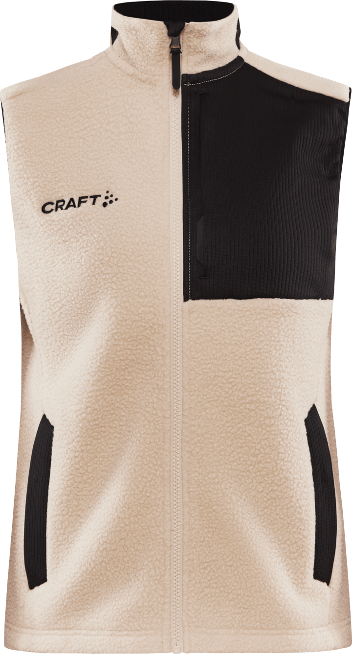 Craft Women's Adv Explore Pile Fleece Vest Ecru/Black Craft