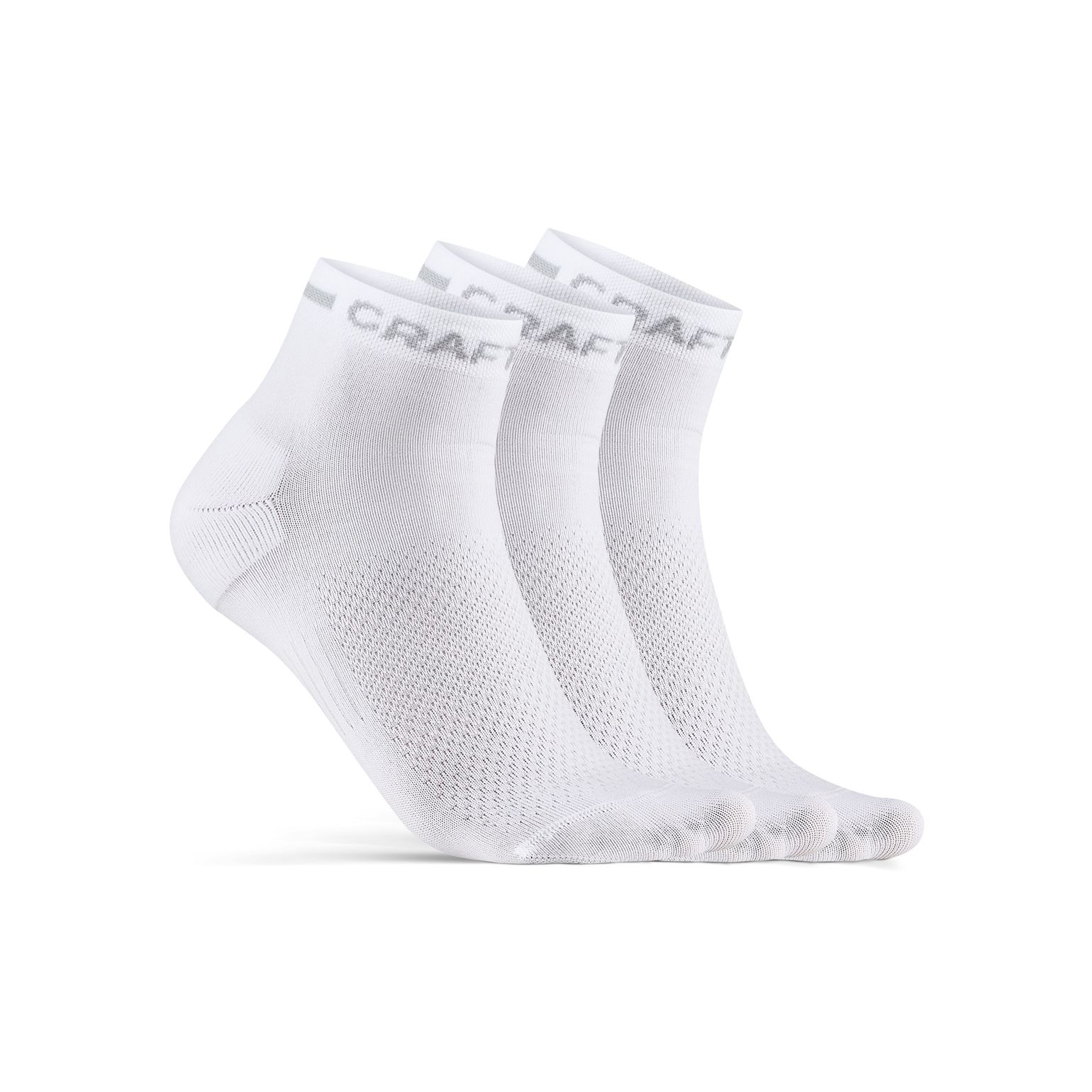 Core Dry Mid Sock 3-pack White