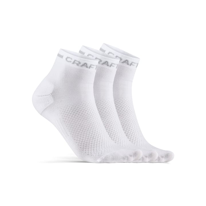 Core Dry Mid Sock 3-pack White Craft