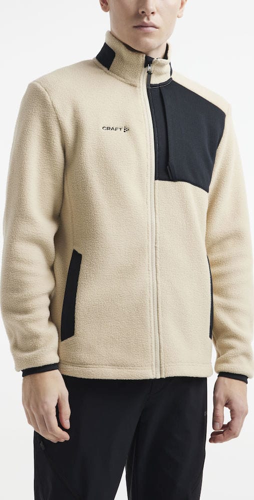 Craft Men's Adv Explore Pile Fleece Jacket Ecru/Black Craft