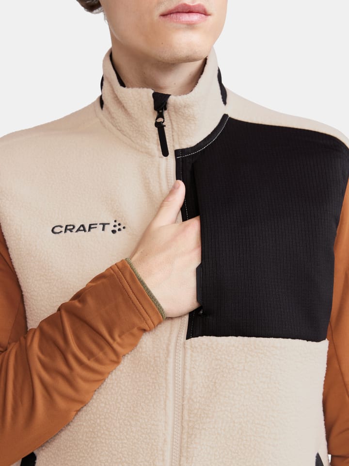 Craft Men's Adv Explore Pile Fleece Vest Ecru/Black Craft