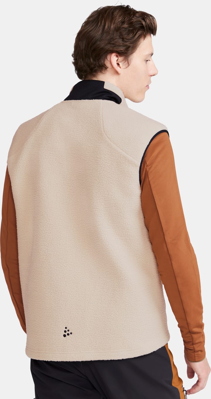 Craft Men's Adv Explore Pile Fleece Vest Ecru/Black Craft