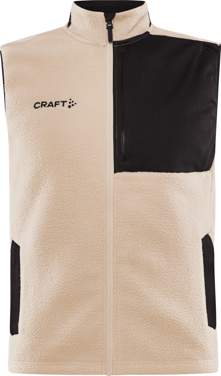 Craft Men's Adv Explore Pile Fleece Vest Ecru/Black Craft