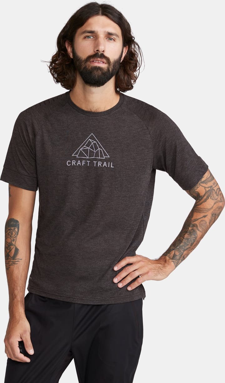 Craft Men's Advance Trail Wool Short Sleeve Tee  Black/Melange Craft