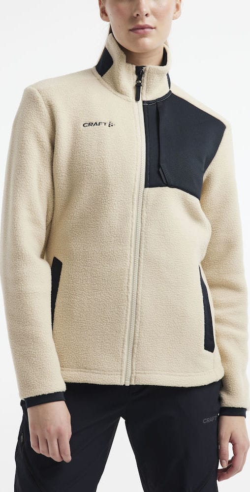 Craft Women's Adv Explore Pile Fleece Jacket Ecru/Black Craft