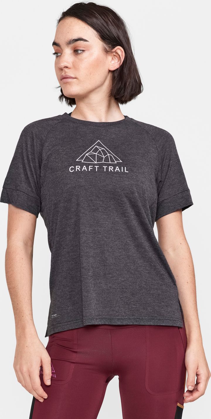 Craft Women's Advance Trail Wool Short Sleeve Tee Black Melange Craft