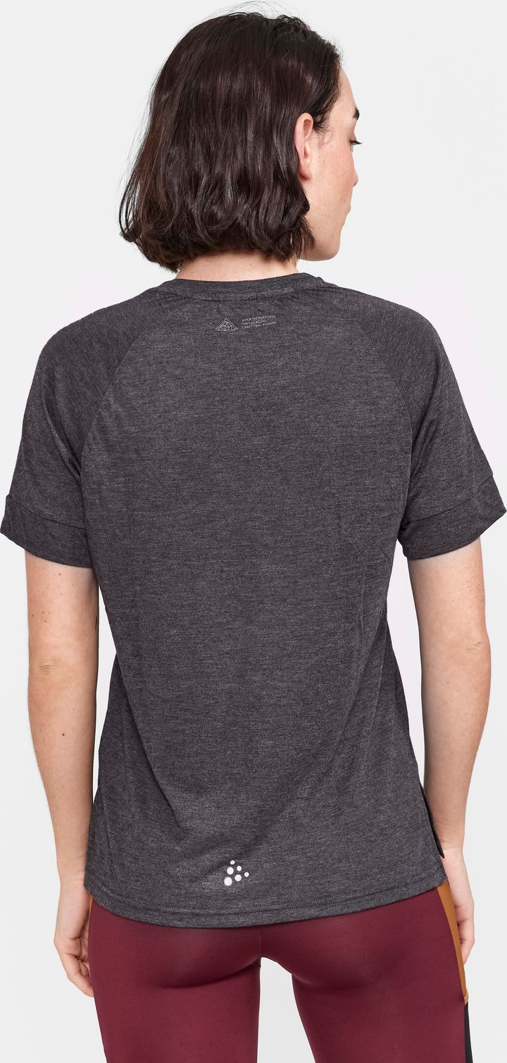 Craft Women's Advance Trail Wool Short Sleeve Tee Black Melange Craft