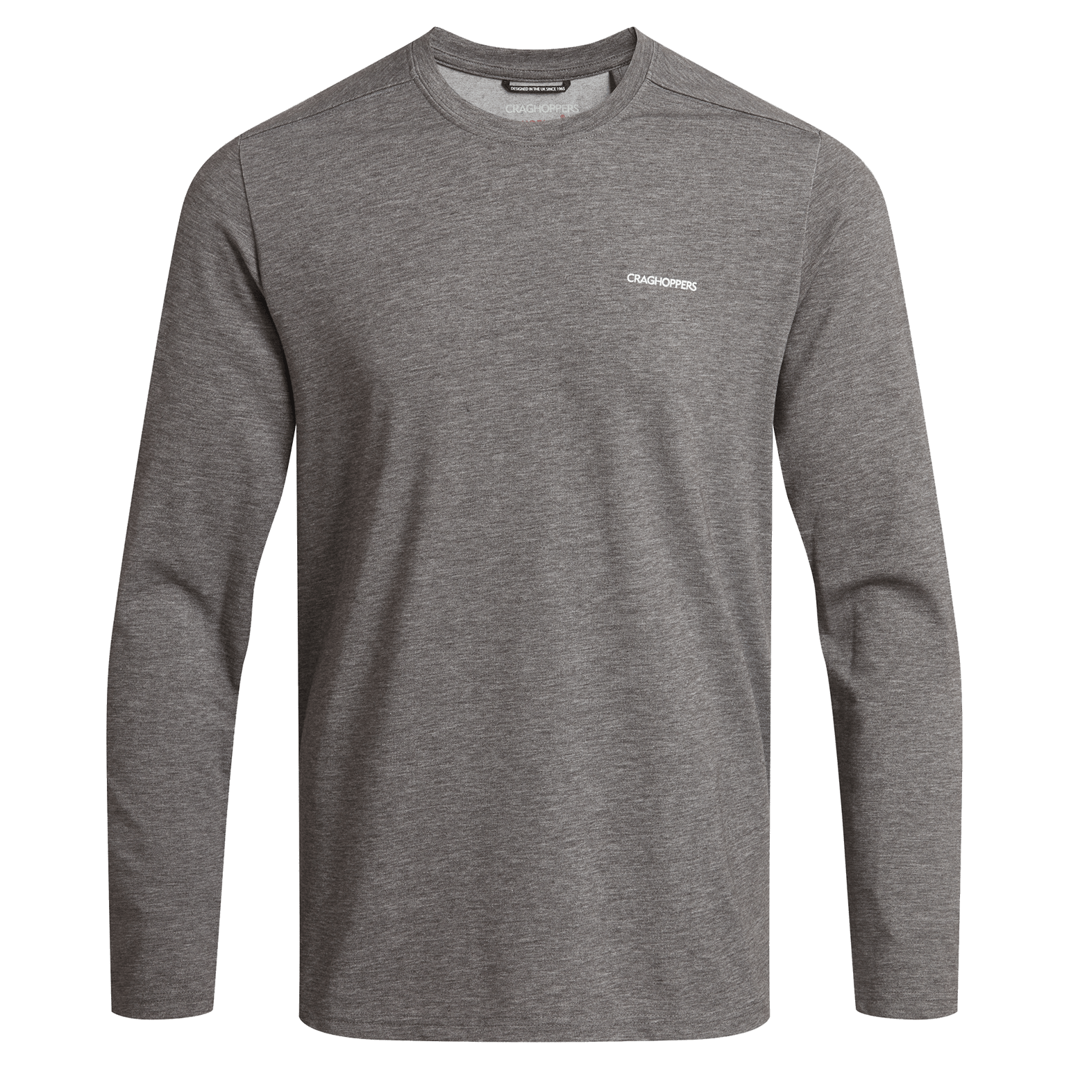 Craghoppers Men's Nosilife Abel Long Sleeved T-Shirt Black Pepper Marl