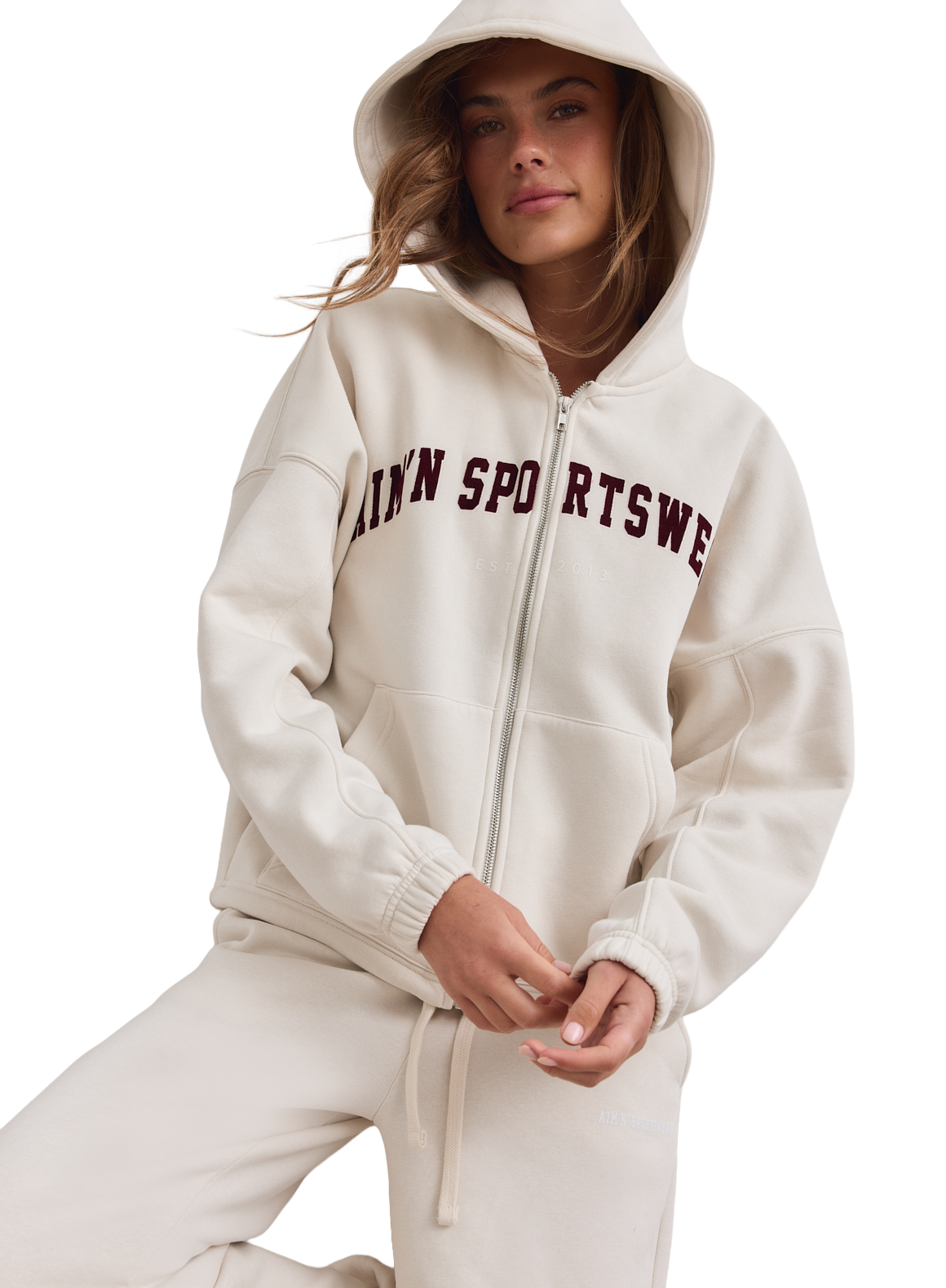 Aimn Women´s Varsity Sweat Zip Hood hoodies dam