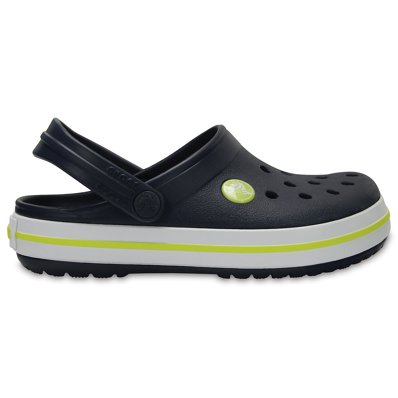Crocs Kids' Crocband Clog Navy/Citrus Sandaler 19-20