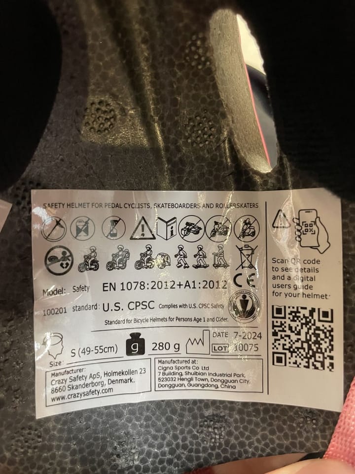 Crazy Safety Dino Bicycle Helmet Pink Crazy Safety