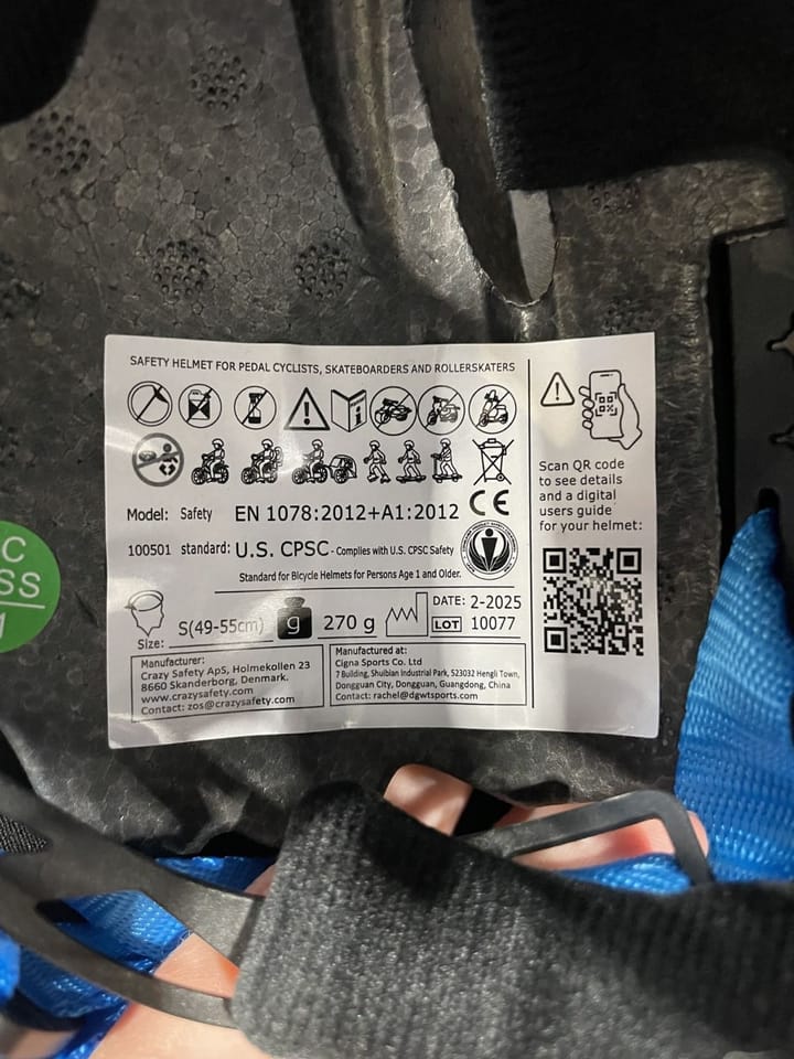 Crazy Safety Shark Bicycle Helmet Blue Crazy Safety