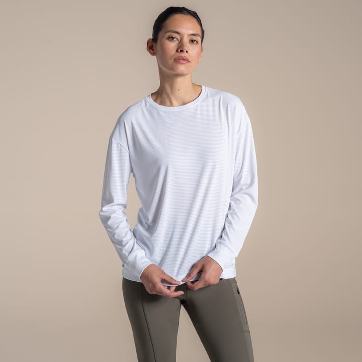 Craghoppers Women's NosiLife SolarShield+ Long Sleeved T-Shirt White Craghoppers