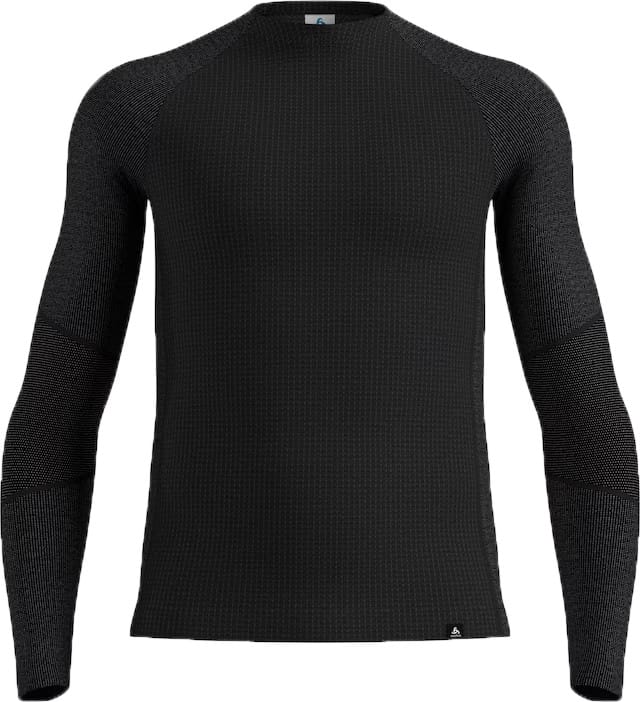 Odlo Men's Odlo Seamless Performance Wool Base Layer Top Crew Neck Longsleeve Black Odlo