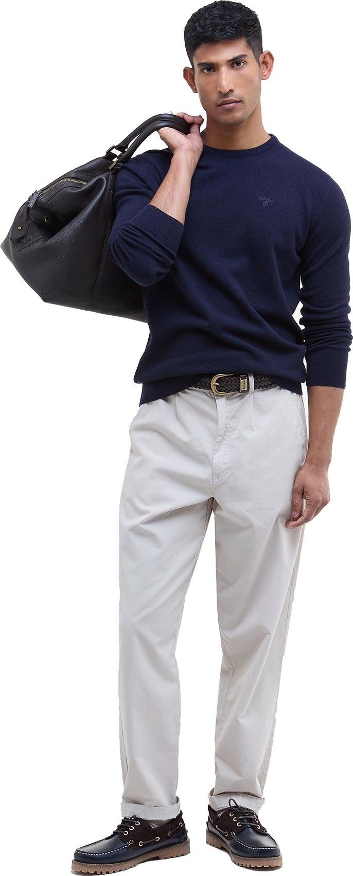 Barbour Men's Essential Lambswool Crew Neck Navy Barbour