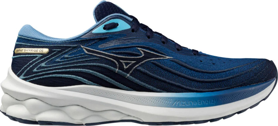 Mizuno Men's Wave Skyrise 5 Glacier Lake/white/classic Blu Løpesko 44.5