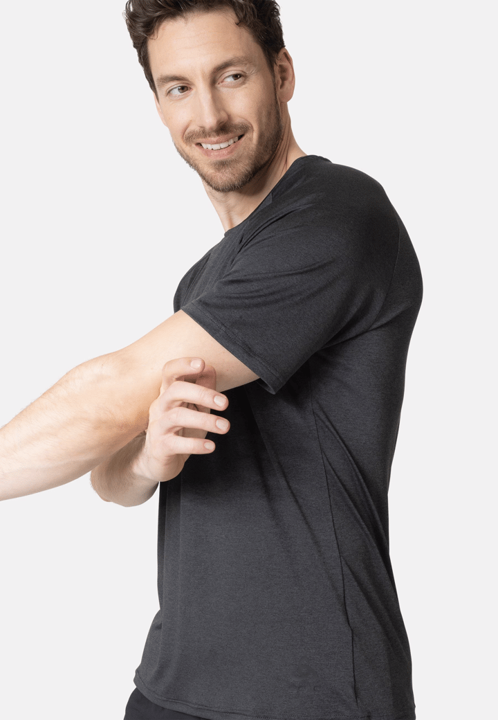 Odlo Men's T-Shirt Crew Neck S/S Essential 365 Black Melange Odlo