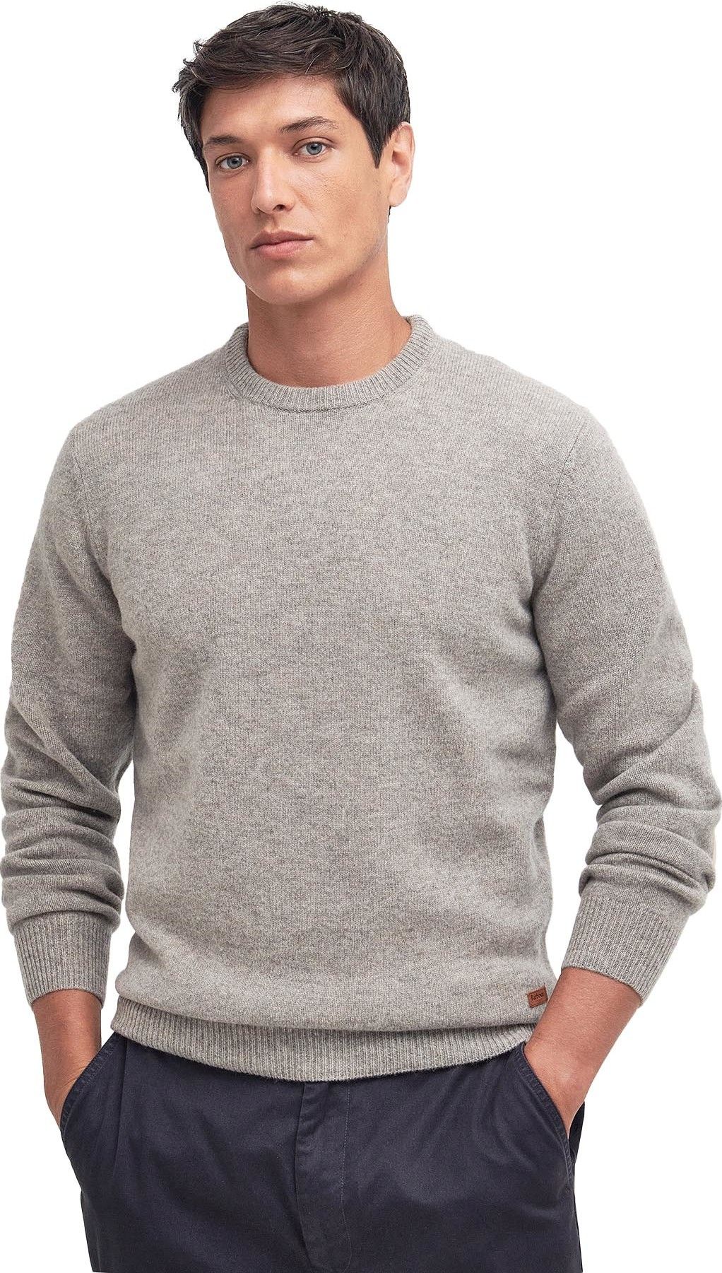 Barbour Men's Essential Crew-Neck Jumper Stone