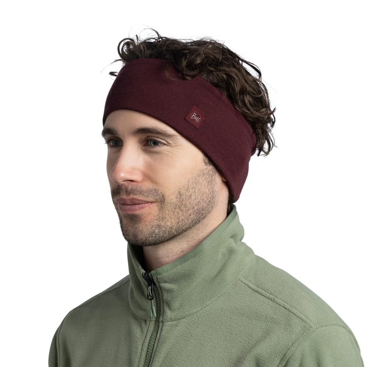 Buff Merino Wide Headband Solid Garnet Buff