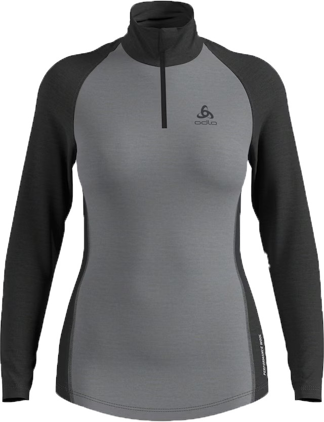 Women's Tn L/S Halfzip Natural Grey Melange Dark Grey Melange