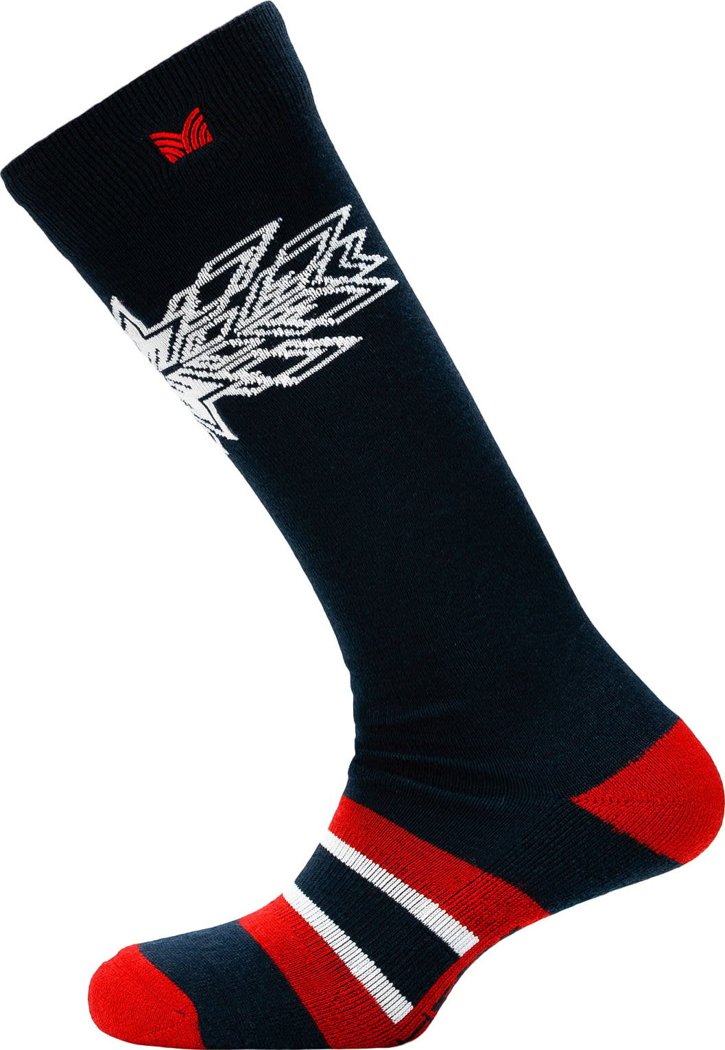 Spirit Wool Socks High Navy Raspberry Offwhite
