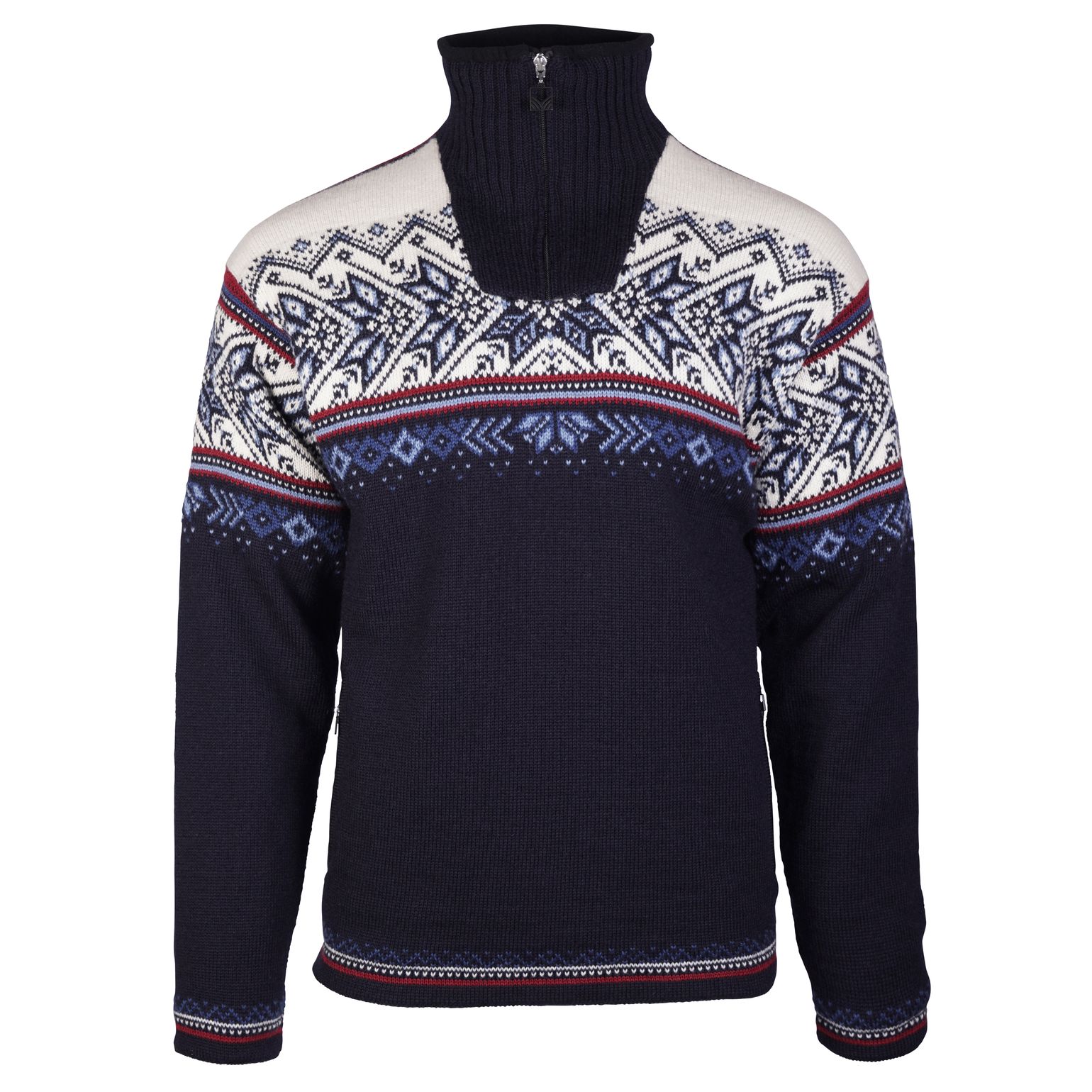 Dale of Norway Men's Vail Weatherproof Sweater Navy/Red Rose/Offwhite