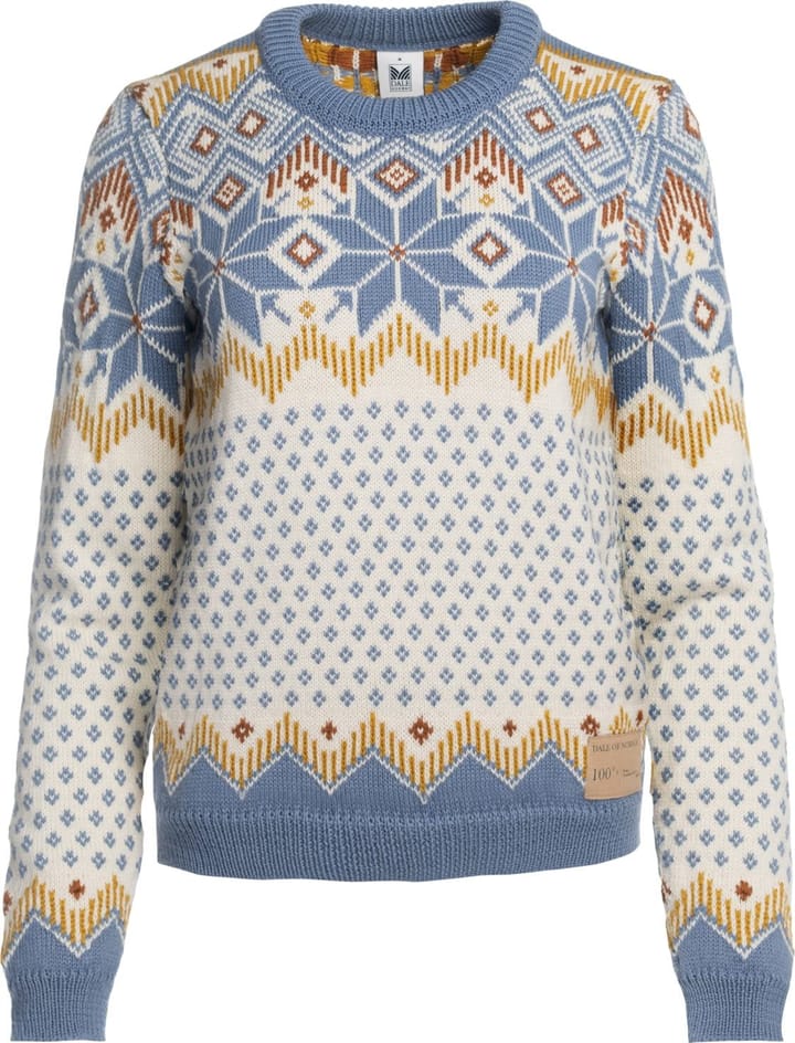 Women's Vilja Sweater OffWhite Blueshadow Mustard Dale of Norway