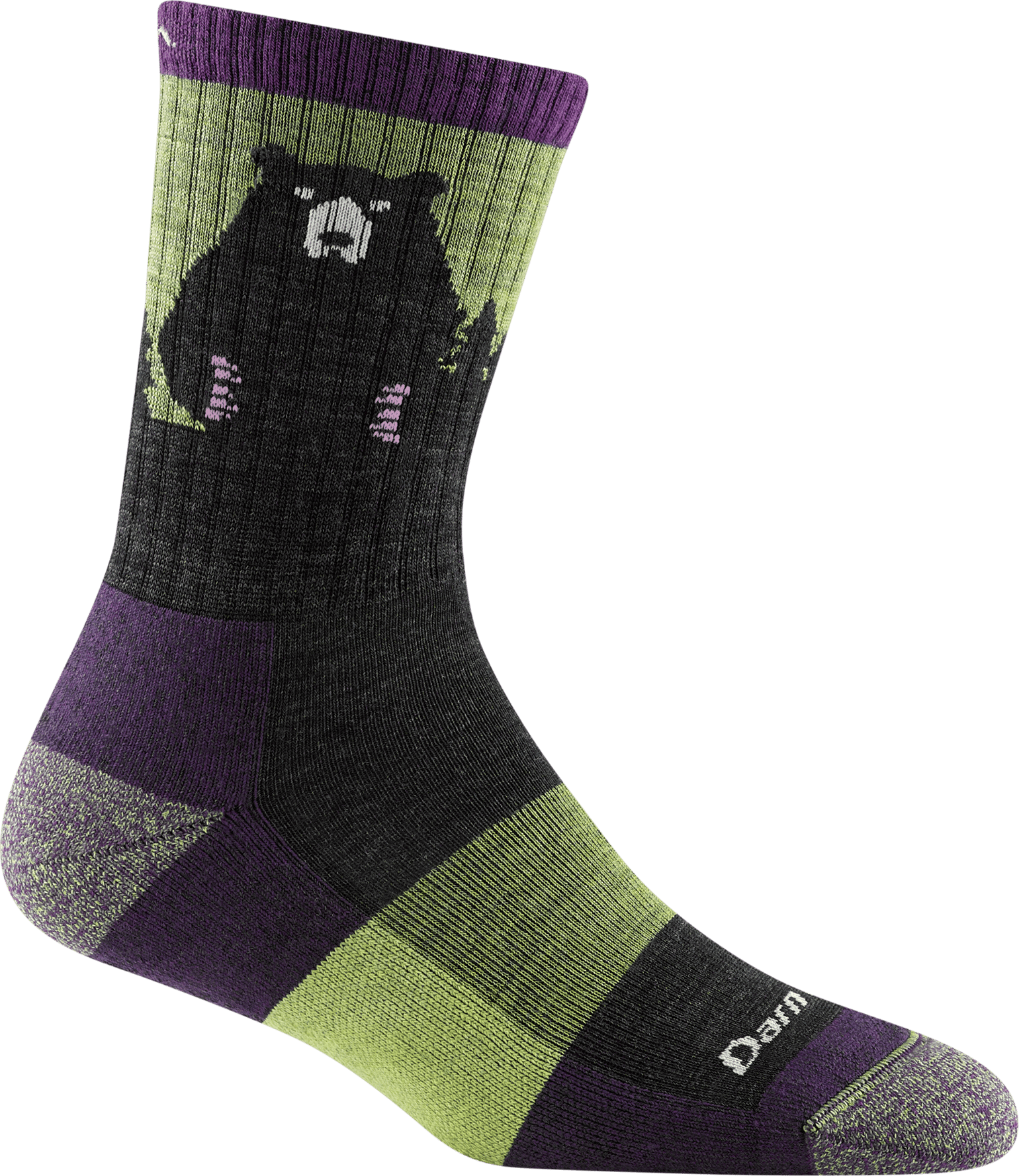 Darn Tough Women's Bear Town Micro Crew Light Cushion Lime