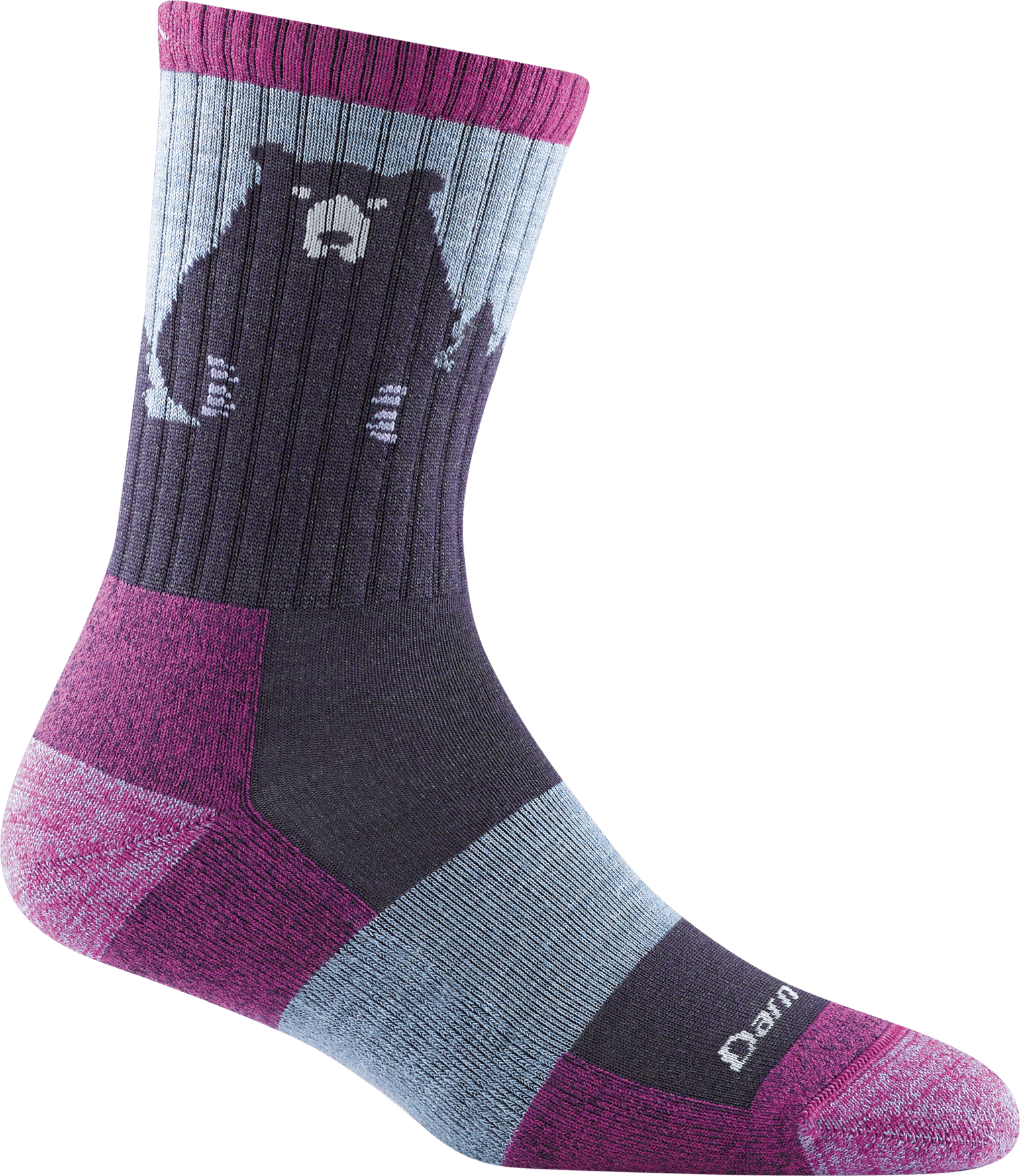 Darn Tough Women's Bear Town Micro Crew Light Cushion Purple