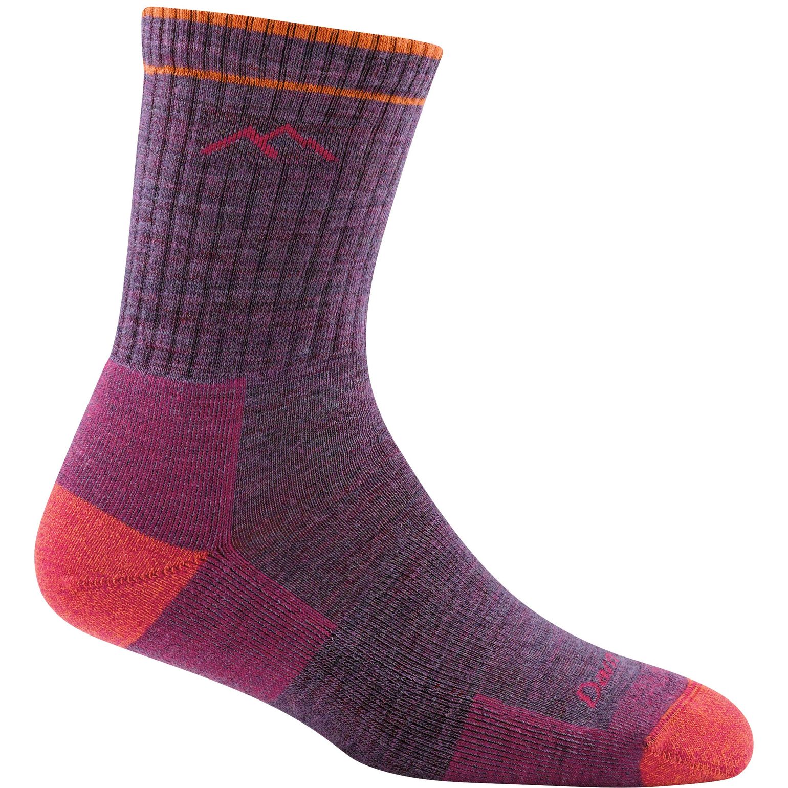 Women's Hiker Micro Crew Midweight Hiking Sock Cushion Plum Heather