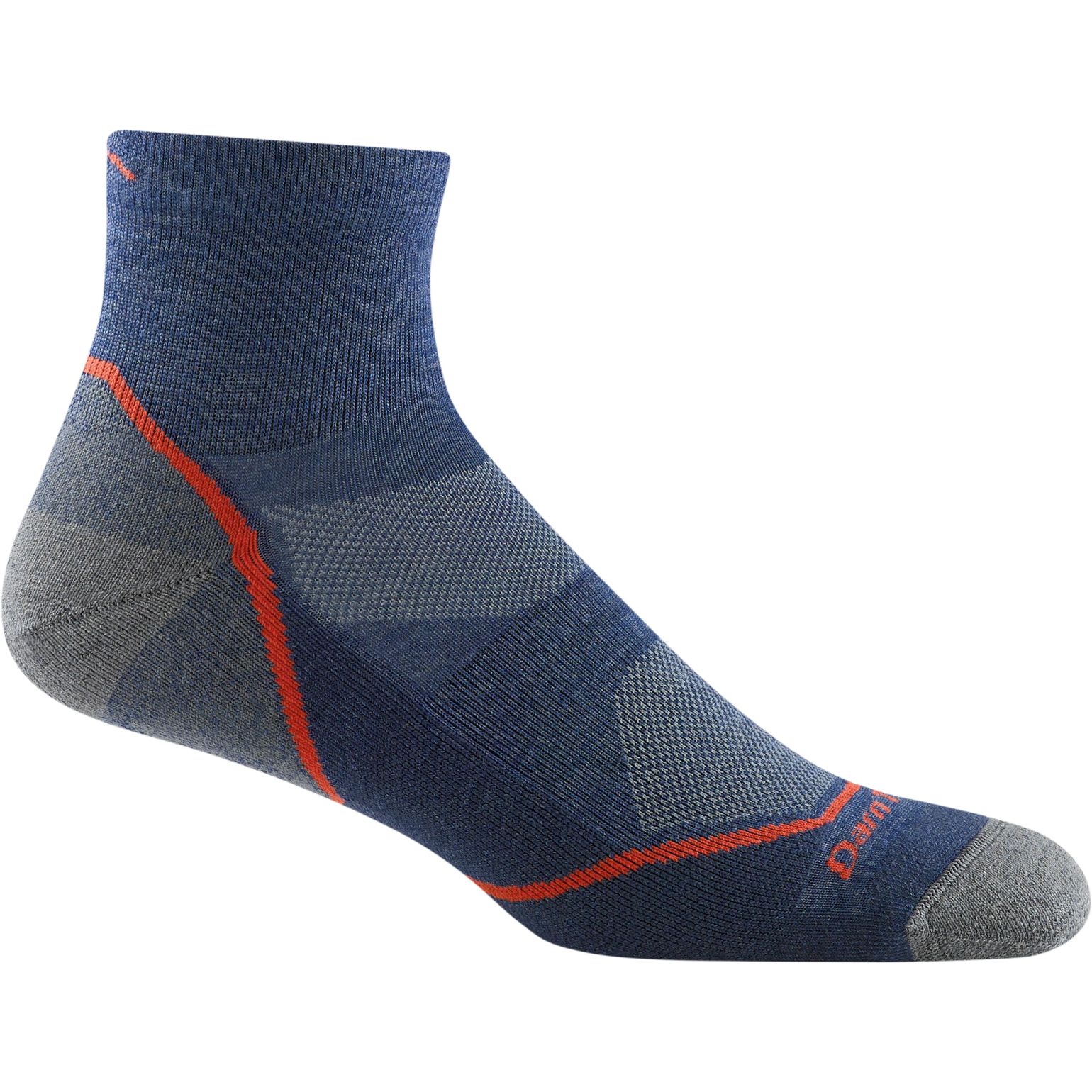 Darn Tough Men's Light Hiker 1/4 Lightweight Hiking Sock Denim