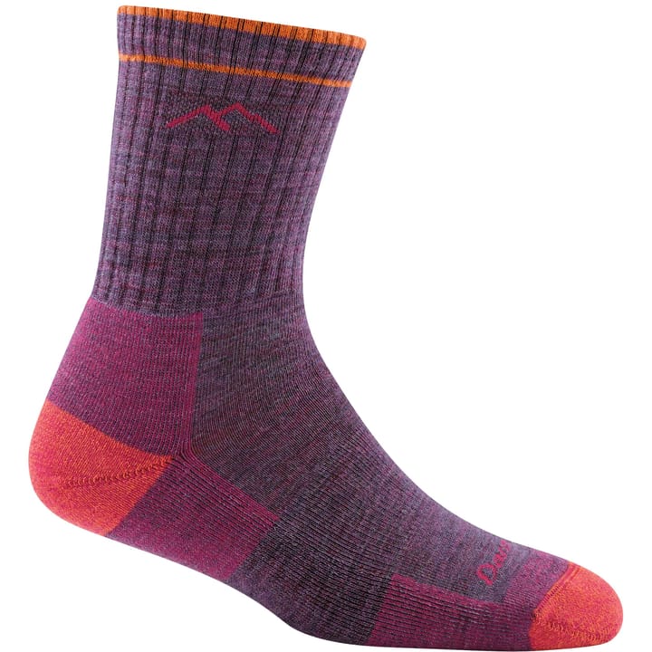 Darn Tough Women's Hiker Micro Crew Midweight Hiking Sock Cushion Plum Heather Darn Tough