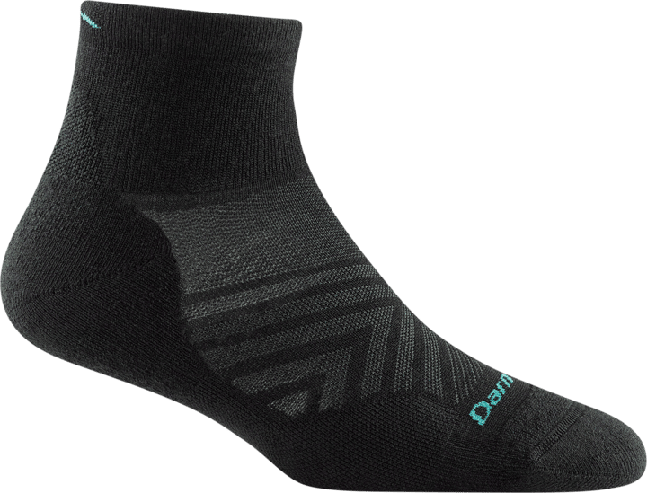 Darn Tough Women's Run 1/4 Ultra-Lightweight Cushion Running Sock  Black Darn Tough
