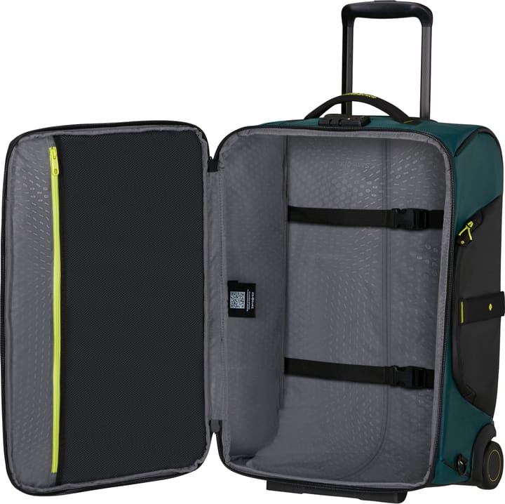Samsonite Ecodiver Duffle with wheels 55cm backpack Dark Teal/Lime Samsonite