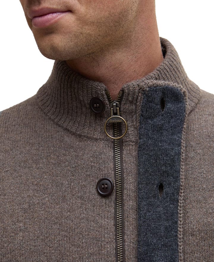 Barbour Men's Elbow-Patch Cardigan Dark Stone Barbour Barbour Men's Elbow-Patch Cardigan Dark Stone Barbour