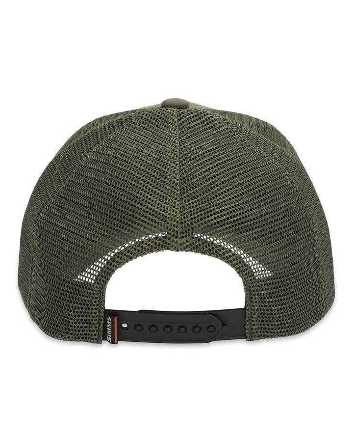Simms Simms Cardwell Trucker Dark Olive Caps Med Tøff Lærdetalj Simms