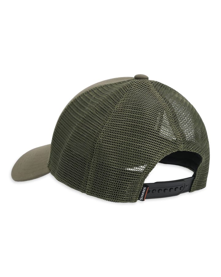 Simms Simms Cardwell Trucker Dark Olive Caps Med Tøff Lærdetalj Simms