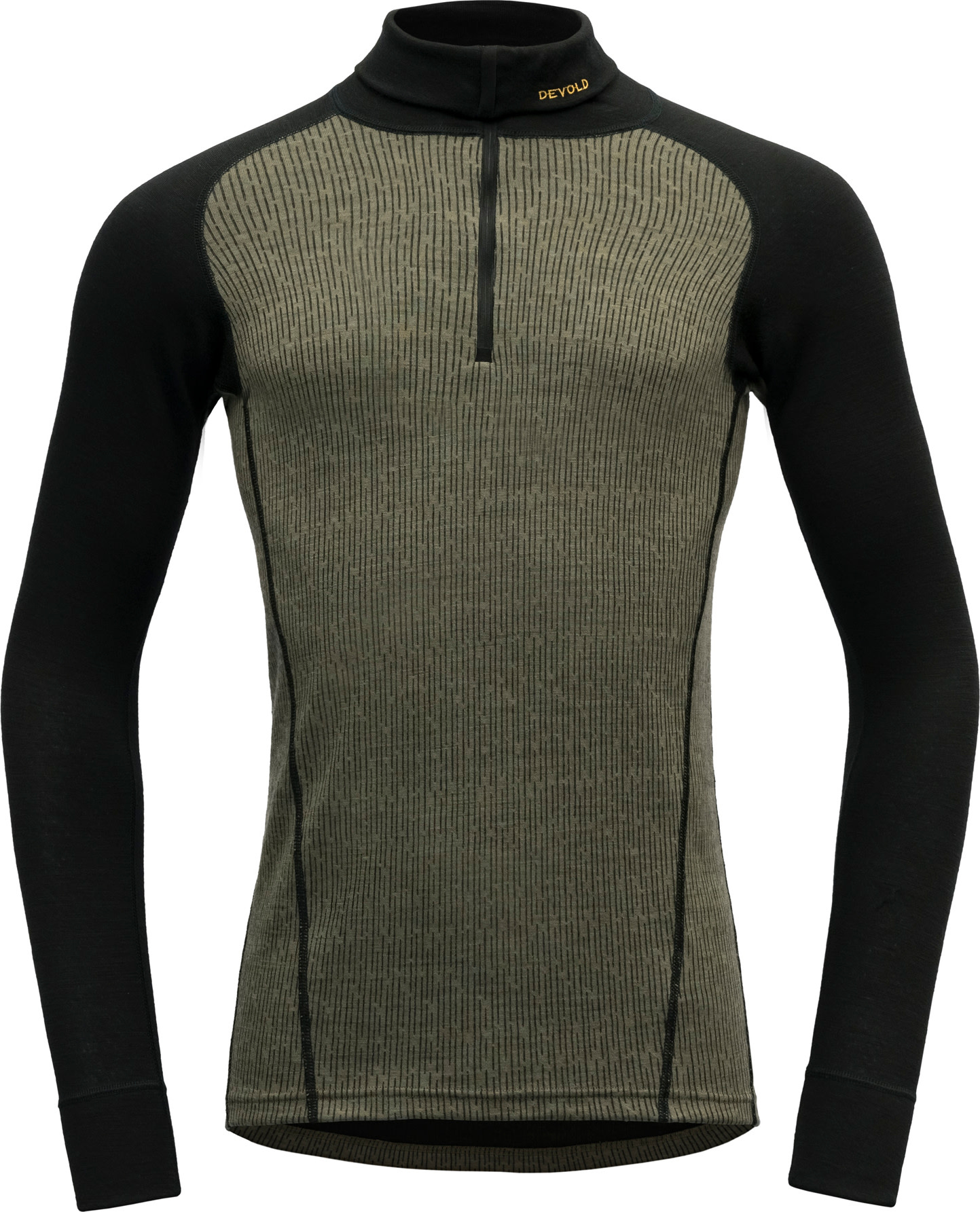 Men’s Duo Active Merino 205 Zip Neck LICHEN/CAVIAR