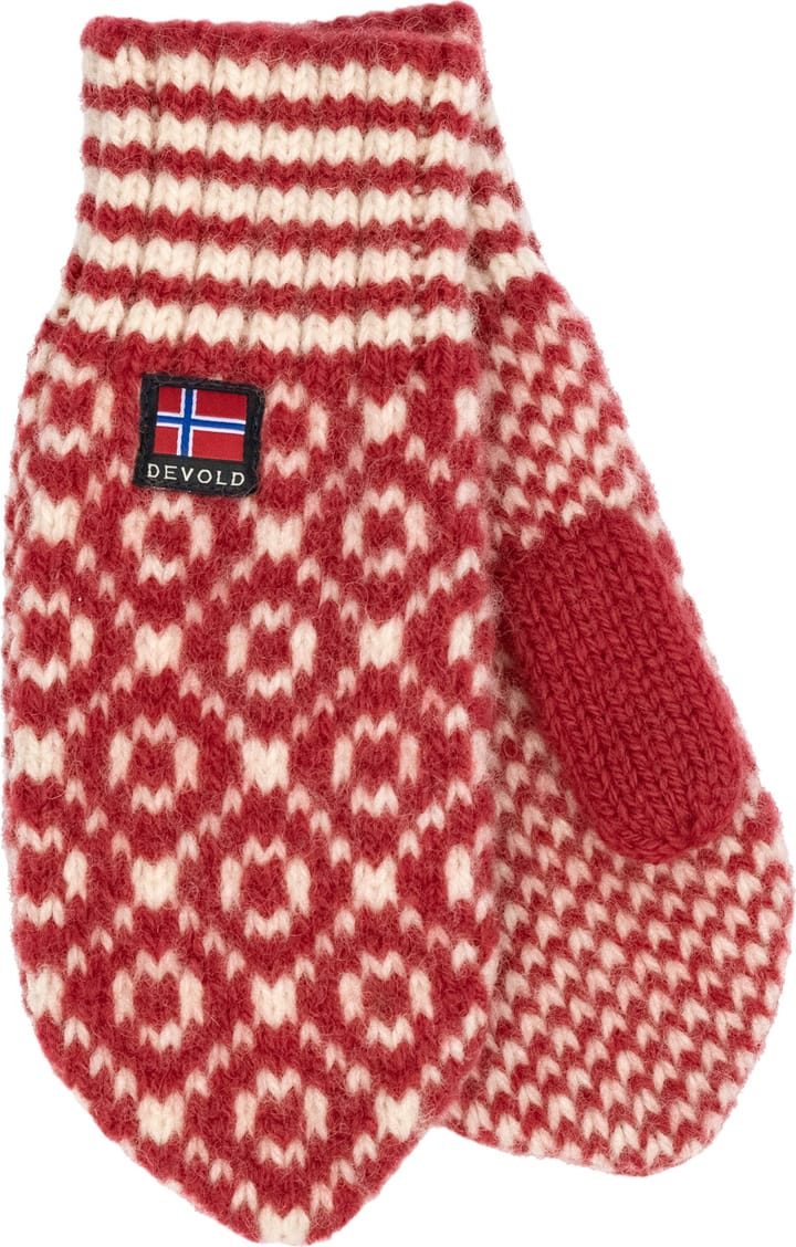 Svalbard Mittens HINDBERRY/OFFWHITE Devold