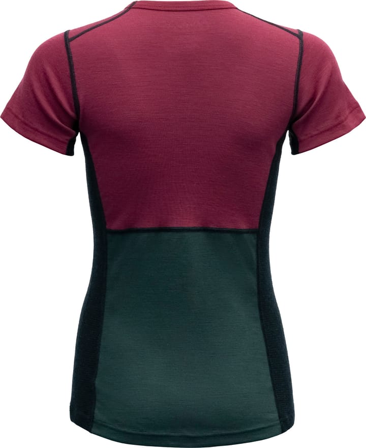 Women's Lauparen Merino 190 T-Shirt BEETROOT/WOODS/INK Devold