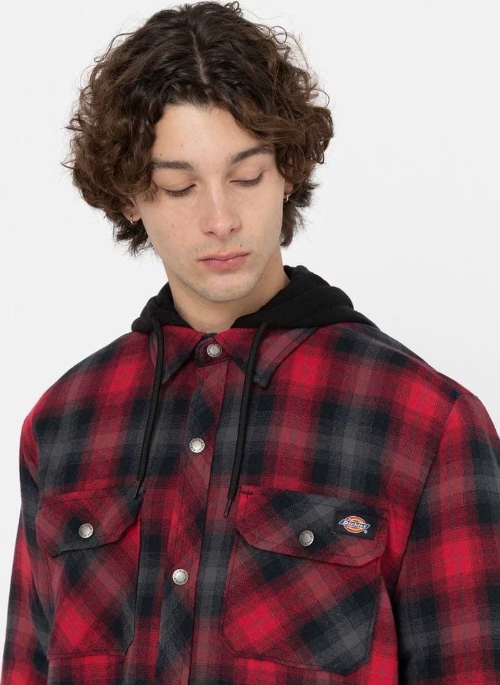 Dickies Men's Fleece Hood Flan Red/Black Dickies Dickies Men's Fleece Hood Flan Red/Black Dickies