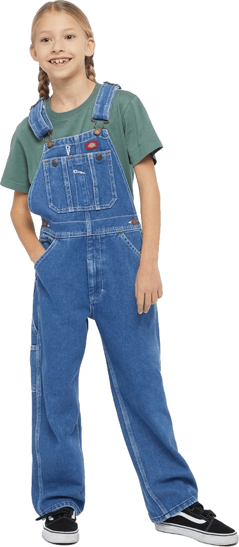 Dickies Kids' Denim Bib Stonewashed Indigo Blue Dickies