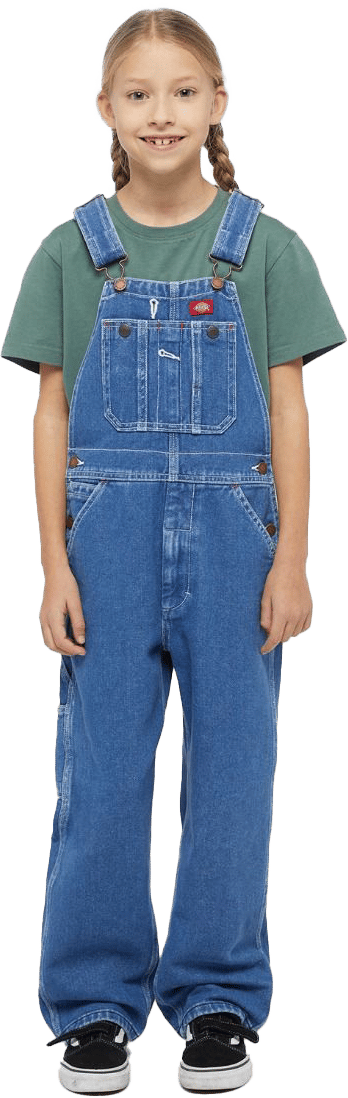 Dickies Kids' Denim Bib Stonewashed Indigo Blue Dickies