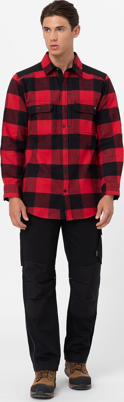 Men's Performance Heavy Flannel Check Shirt Red/Black Dickies