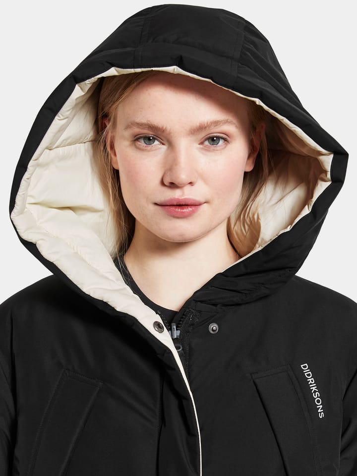 Anna Reversible Women's Parka White Foam/Black Didriksons