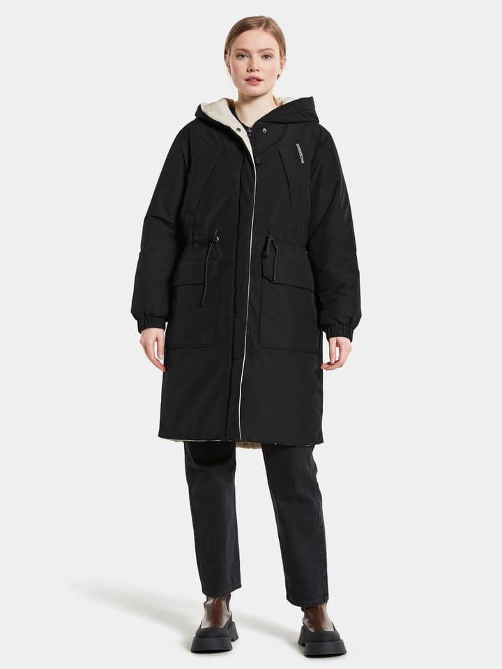 Anna Reversible Women's Parka White Foam/Black Didriksons