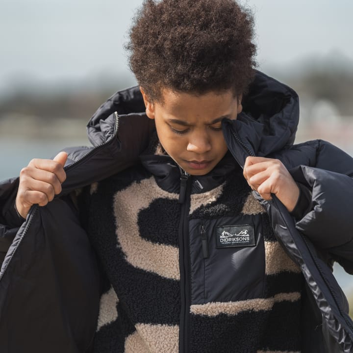 Didriksons Kids' Exa Printed Full Zip 2 Path L Black Didriksons