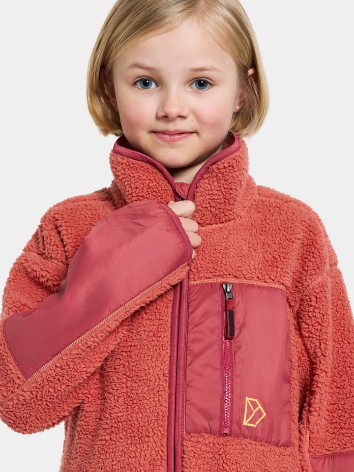 Didriksons Kids' Marmor Full Zip Long Mineral Red Didriksons